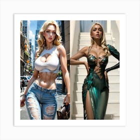 Two Women Posing 4 Art Print