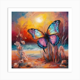 Butterfly On The Beach 8 Art Print