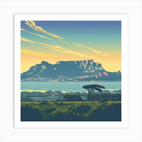 A Table Mountain In Cape Town Vector Design Illu 1720033839 4 Art Print