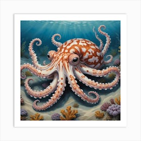 Mimic Octopus Illustration Art Print 1 Art Print