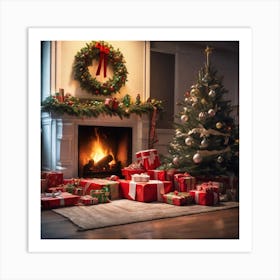 Christmas Tree And Presents 9 Art Print