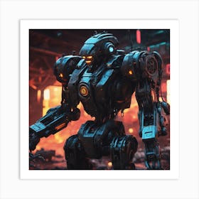 Robot In The City 3 Art Print