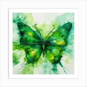 Green Butterfly 1 Art Print