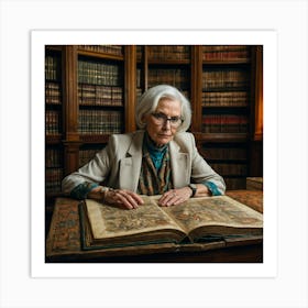 The Elderly Lady Librarian 028 Art Print