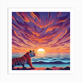 Sunset Tiger Art Print