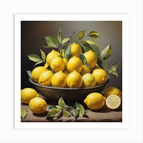 Lemons In A Bowl Art Print