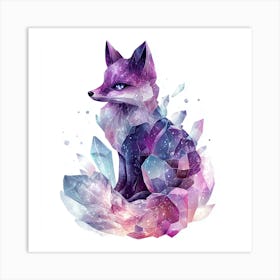 Fox With Crystals Art Print