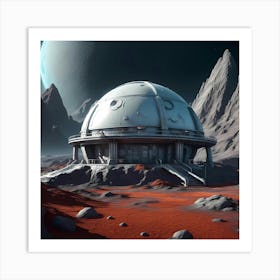 Lunar outpost beyond the galaxy Art Print