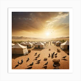 Tents In The Desert 2 Art Print