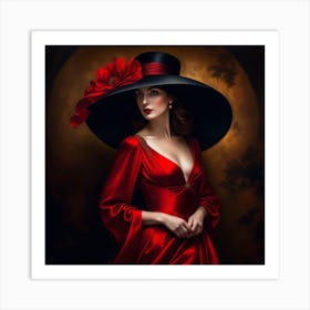 Lady In Red 9 Art Print