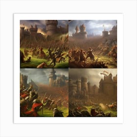 Saxons And Viking Battle 2 Art Print
