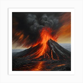 Erupting Volcano Art Print