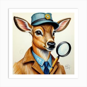 Detective Deer 5 Art Print