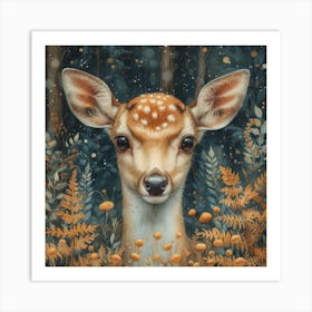 Deer In The Woods Art Print