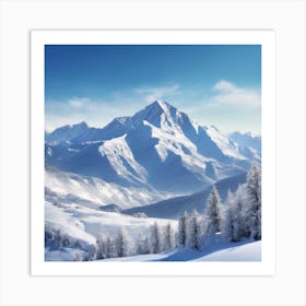 Snowy Mountains Art Print