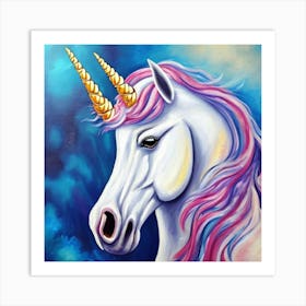 White Unicorn Art Print