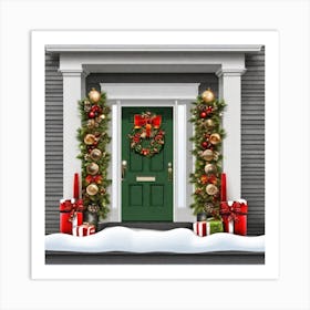 Christmas Door 3 Art Print