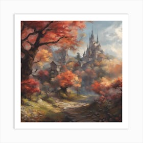 Castle In The Fall Art Print