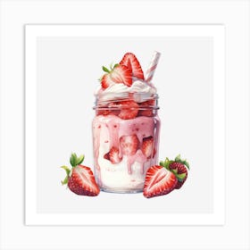 Strawberry Milkshake Art Print