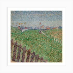 Fence And A Field Art Print