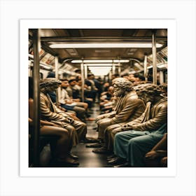 Train Full Of Statues Art Print