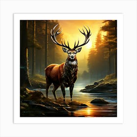 Deer In The Forest 1 Art Print