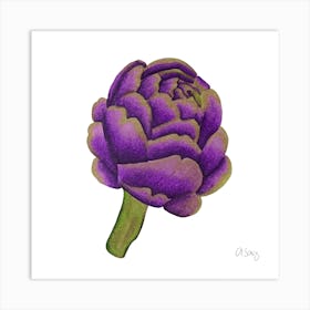 Purple Artichoke Art Print