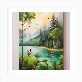 Bird In The Forest Art Print