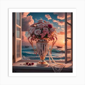 Sunset By The Window Art Print