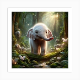 Elephant In The Forest 4 Art Print