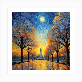 Moonlight In The Park Art Print