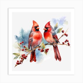 Cardinal Birds 1 Art Print