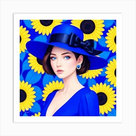 Blue Hat Art Print