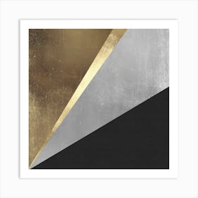 Gold and metal geometry 1 Art Print