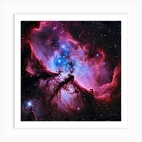 A Galaxy Of Hues Blending Forming A Celestial Pink Nebula Radiant In Cosmic Space Captured As If (1) Art Print