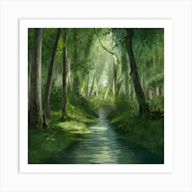 River In The Forest Art Print