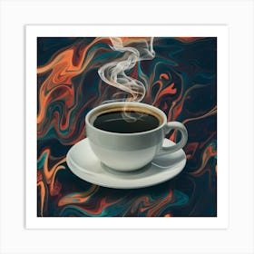 Coffee Cup On A Colorful Background 4 Art Print