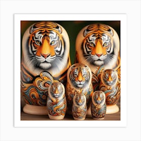 Tiger Nesting Dolls Art Print