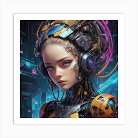 Futuristic Girl Art Print