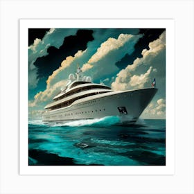Yacht In The Ocean 9 Art Print