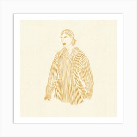 Lady In Yellow Square Art Print