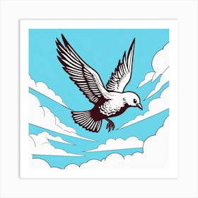 Dove Flying In The Sky Art Print