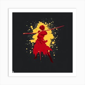 Samurai Warrior - Bo Staff - Wushu - Martial Arts 12 Art Print