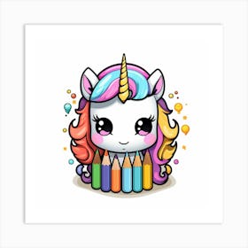 Unicorn Coloring 1 Art Print