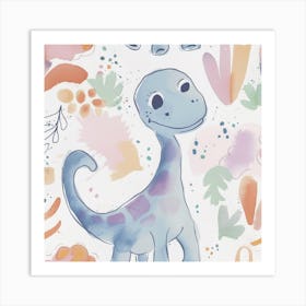 Cute Corythosaurus Dinosaur Watercolour Style  3 Art Print