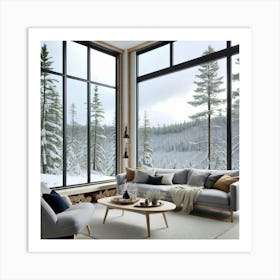 Living Room With Large Windows 6 Art Print