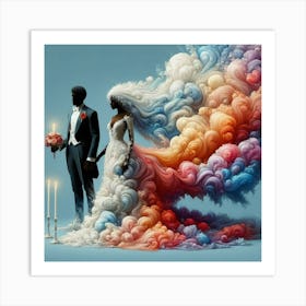 Wedding In The Clouds 1 Art Print