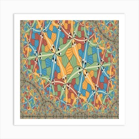 Animal Colorful Drawing Fish Optical Illusion Art Print