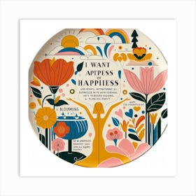 I Want Happiness Happiness Art Print