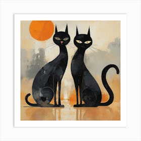 Abstract cats 7 Art Print